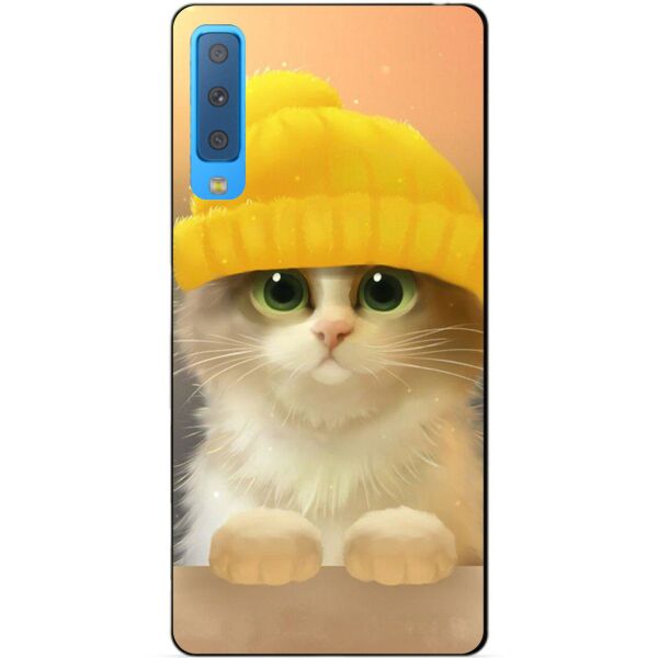 

Бампер силиконовый Candy для Samsung A7 2018 Galaxy A750 с рисунком Котик в шапке