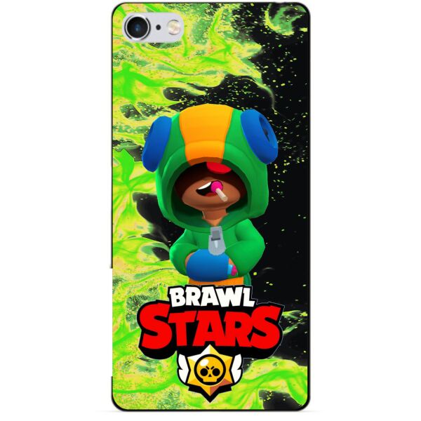 

Силиконовый бампер чехол Candy для Iphone SE с Героем Brawl Stars Леон