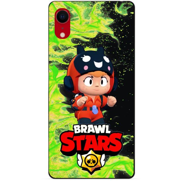 

Силиконовый бампер чехол Candy для Iphone XR с Героем Brawl Stars Беа снайпер