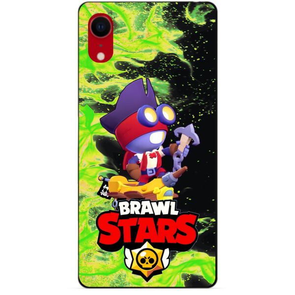

Силиконовый бампер чехол Candy для Iphone XR с Героем Brawl Stars Карл пират