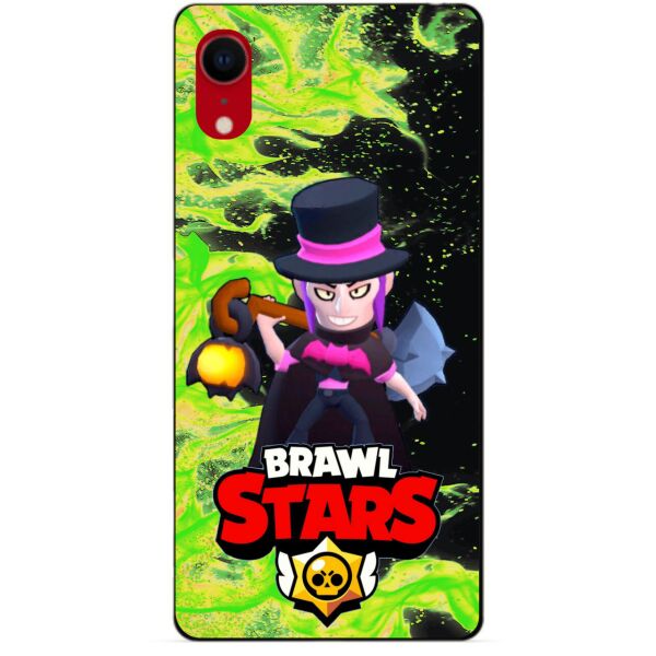 

Силиконовый бампер чехол Candy для Iphone XR с Героем Brawl Stars Мортис
