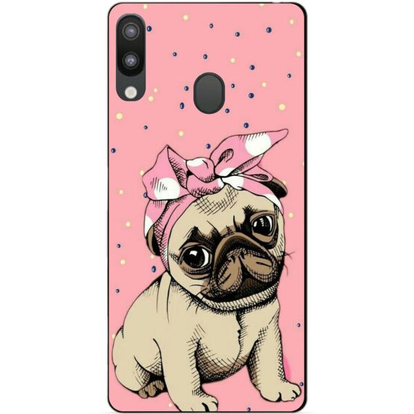 

Бампер силиконовый Candy для Samsung M20 2019 Galaxy M205f с рисунком Мопс в косынке