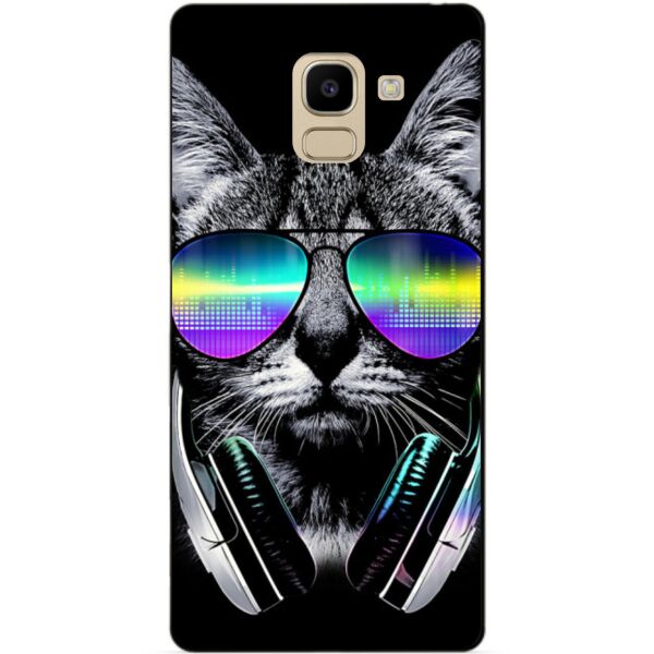 

Силиконовый бампер чехол Candy для Samsung J6 Galaxy J600 с рисунком Музыкальный Кот