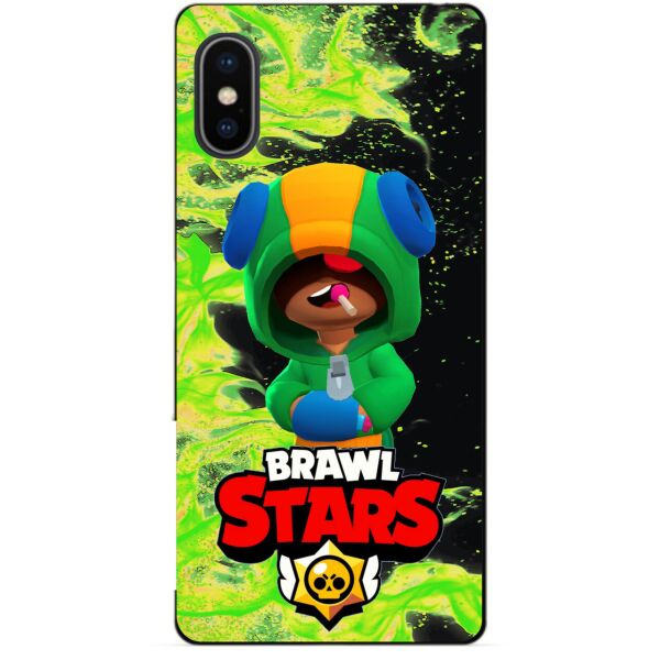 

Силиконовый бампер чехол Candy для Iphone XS Max с Героем Brawl Stars Леон