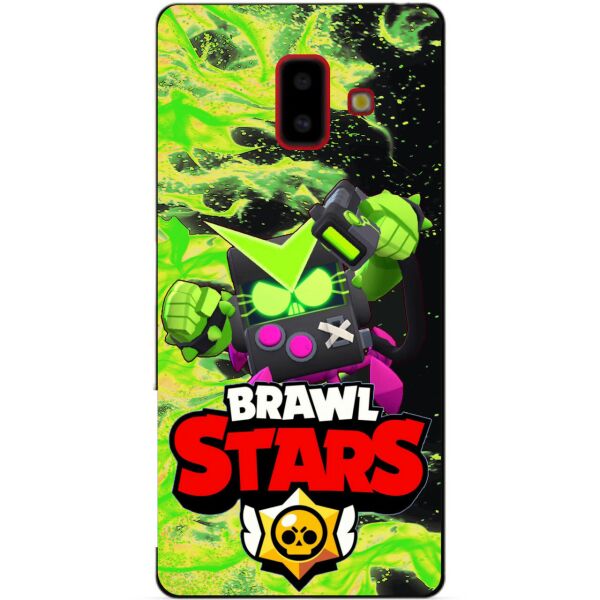 

Силиконовый бампер чехол Candy для Samsung J6 Plus Galaxy J610 с Героем Brawl Stars Вирус Бит
