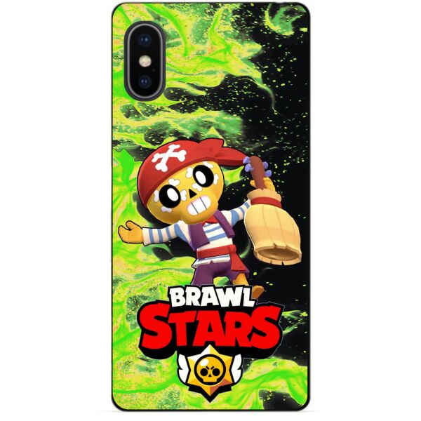 

Силиконовый бампер чехол Candy для Iphone XS Max с Героем Brawl Stars Поко пират