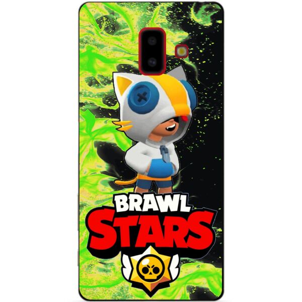 

Силиконовый бампер чехол Candy для Samsung J6 Plus Galaxy J610 с Героем Brawl Stars Леон кот