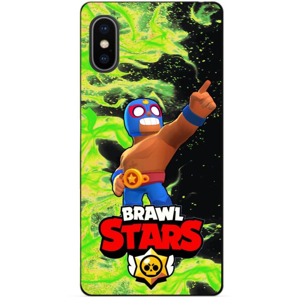 

Силиконовый бампер чехол Candy для Iphone XS Max с Героем Brawl Stars Эль Примо