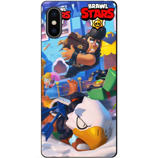 

Силиконовый бампер чехол Candy для Iphone XS Max с рисунком Бравл Старс Веселые каникулы Булл