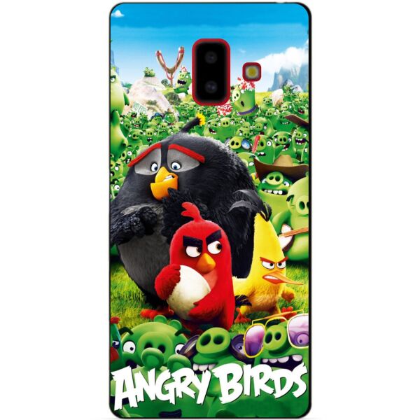 

Силиконовый бампер чехол Candy для Samsung J6 Plus Galaxy J610 с рисунком Angry Birds свиньи