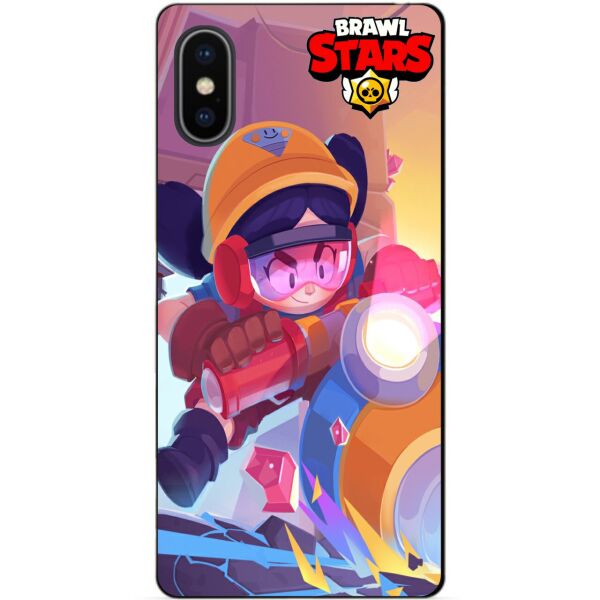 

Силиконовый бампер чехол Candy для Iphone XS Max с рисунком Бравл Старс Осада Джеки