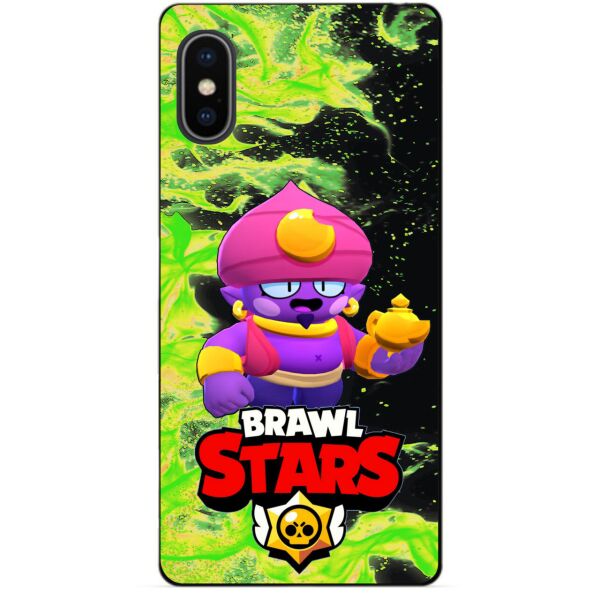 

Силиконовый бампер чехол Candy для Iphone XS с Героем Brawl Stars Джин