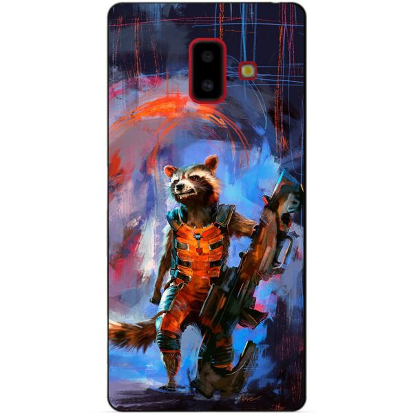 

Силиконовый бампер чехол Candy для Samsung J6 Plus Galaxy J610 с рисунком Реактивный Енот