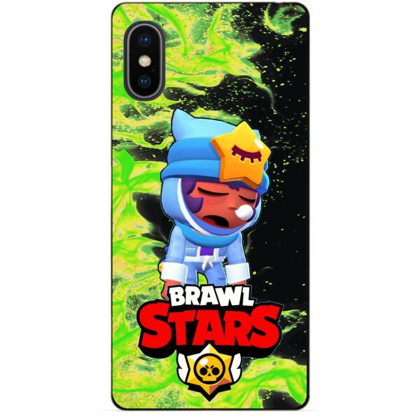 

Силиконовый бампер чехол Candy для Iphone XS с Героем Brawl Stars Сонный Сэнди