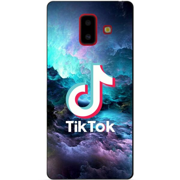 

Силиконовый бампер чехол Candy для Samsung J6 Plus с рисунком Tik Tok