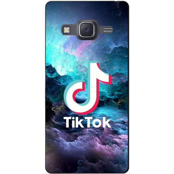 

Силиконовый бампер чехол Candy для Samsung J7 2015 Galaxy J700 рисунком Tik Tok