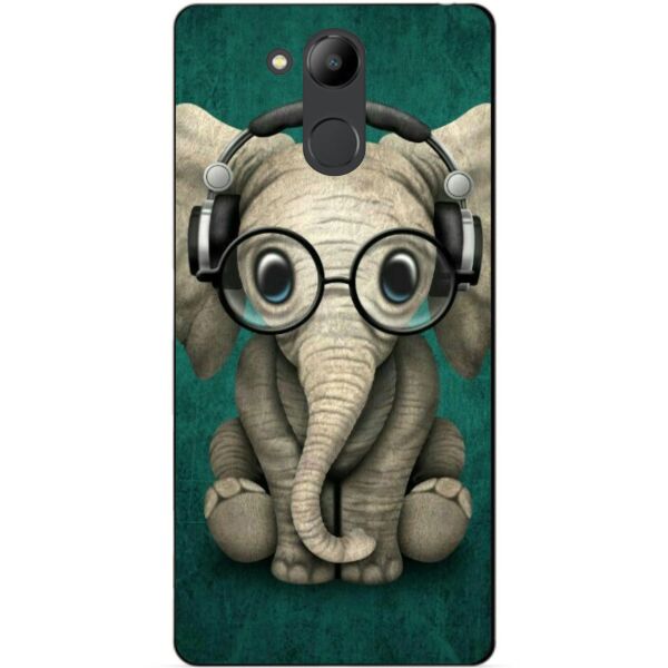 

Бампер силиконовый чехол Candy для Huawei Honor 6с Pro с рисунком Слоник