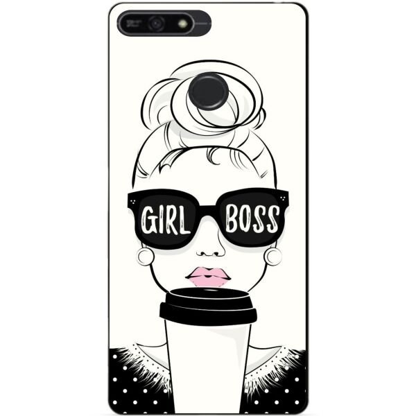 

Бампер силиконовый чехол Candy для Huawei Honor 7a Pro с рисунком Girl Boss