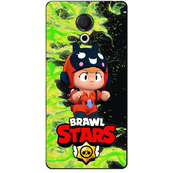 

Силиконовый бампер чехол Candy для Meizu 15 Lite с Героем Brawl Stars Беа снайпер