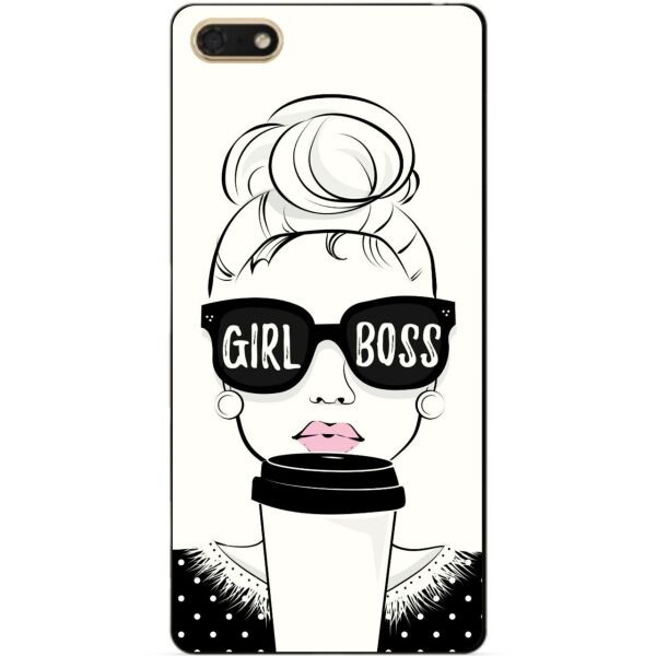 

Бампер силиконовый чехол Candy для Huawei Honor 7a с рисунком Girl Boss
