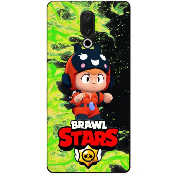 

Силиконовый бампер чехол Candy для Meizu 15 с Героем Brawl Stars Беа снайпер
