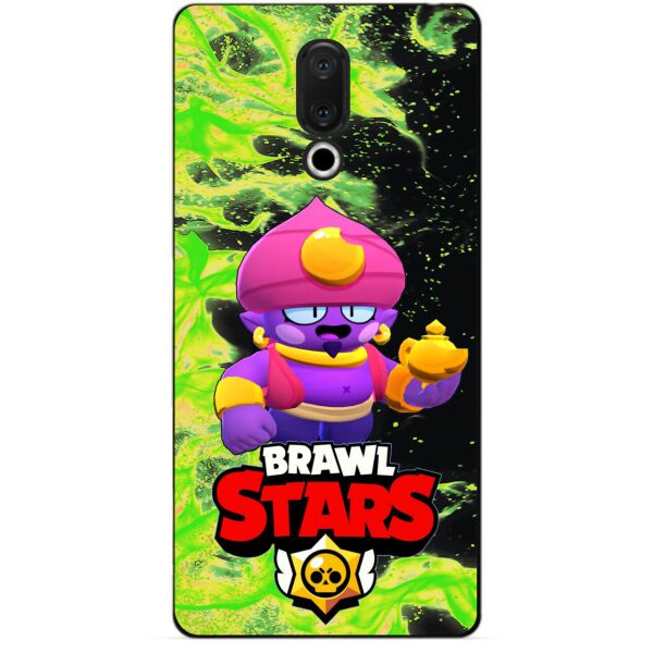 

Силиконовый бампер чехол Candy для Meizu 15 с Героем Brawl Stars Джин