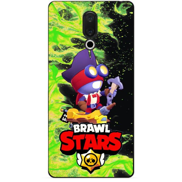 

Силиконовый бампер чехол Candy для Meizu 15 с Героем Brawl Stars Карл пират