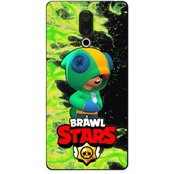 

Силиконовый бампер чехол Candy для Meizu 15 с Героем Brawl Stars Леон Бравл