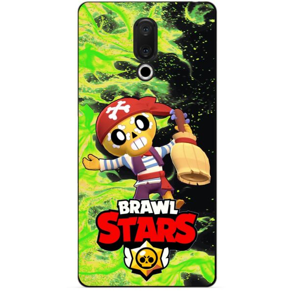

Силиконовый бампер чехол Candy для Meizu 15 с Героем Brawl Stars Поко пират