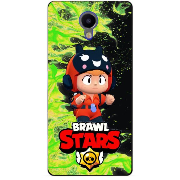 

Силиконовый бампер чехол Candy для Meizu M3 Note с Героем Brawl Stars Беа снайпер