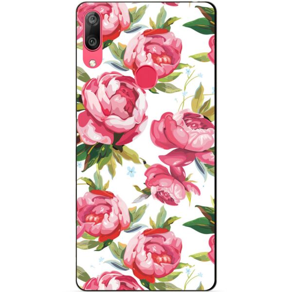 

Силиконовый чехол Candy для Huawei Y7 2019 с рисунком Пионы на белом фоне