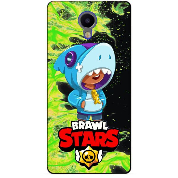 

Силиконовый бампер чехол Candy для Meizu M3 Note с Героем Brawl Stars Леон акула