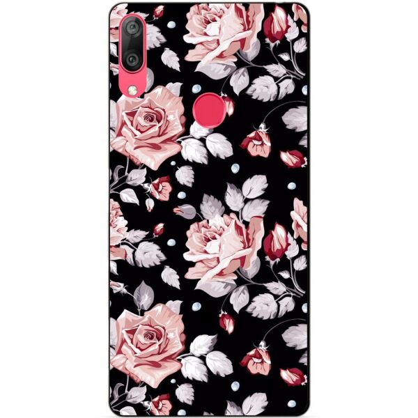 

Силиконовый чехол Candy для Huawei Y7 2019 с рисунком Розы на черном фоне