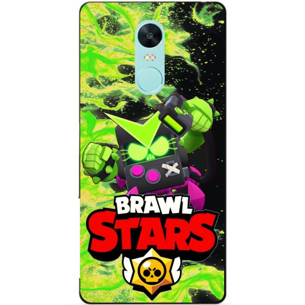 

Силиконовый чехол бампер Candy для Xiaomi Redmi Note 4x с Героем Brawl Stars Вирус Бит