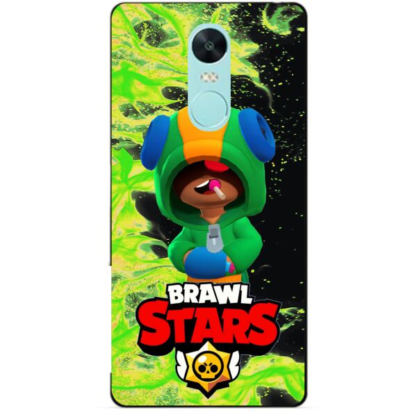 

Силиконовый чехол бампер Candy для Xiaomi Redmi Note 4x с Героем Brawl Stars Леон