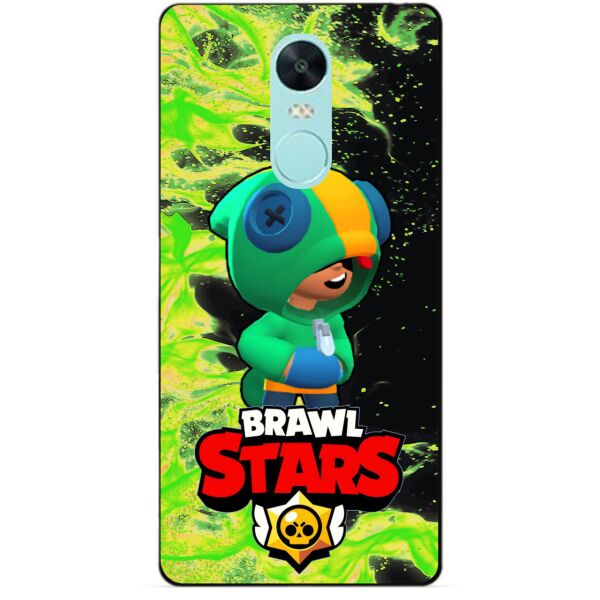 

Силиконовый чехол бампер Candy для Xiaomi Redmi Note 4x с Героем Brawl Stars Леон Бравл
