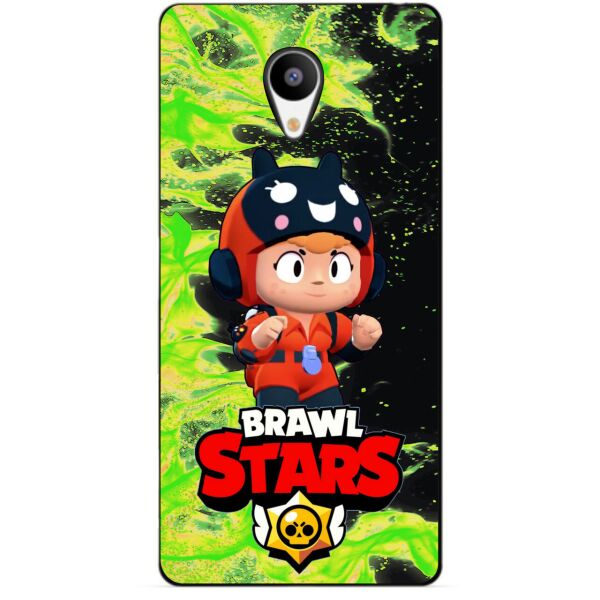 

Силиконовый бампер чехол Candy для Meizu M3s с героем Brawl Stars Беа снайпер