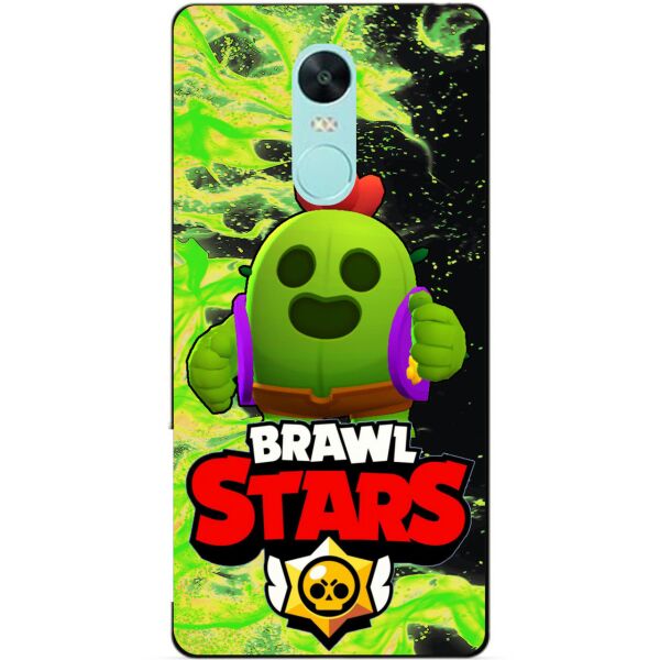 

Силиконовый чехол бампер Candy для Xiaomi Redmi Note 4x с Героем Brawl Stars Спайк