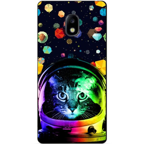

Силиконовый бампер чехол Candy для Samsung J730 Galaxy J7 2017 года с рисунком Кот в шлеме