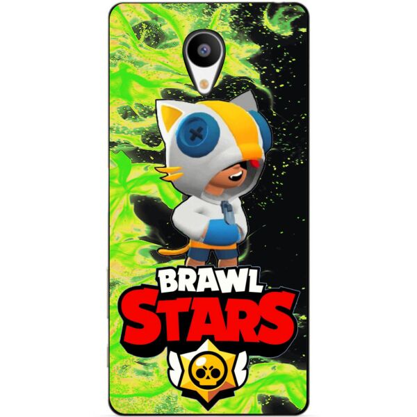 

Силиконовый бампер чехол Candy для Meizu M3s с героем Brawl Stars Леон кот