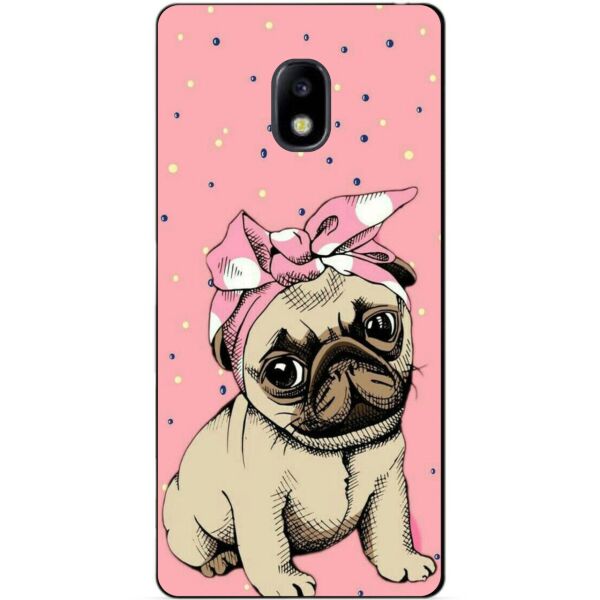 

Силиконовый бампер чехол Candy для Samsung J730 Galaxy J7 2017 года с рисунком Мопс в косынке