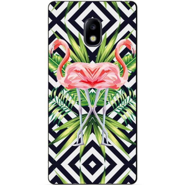 

Силиконовый бампер чехол Candy для Samsung J730 Galaxy J7 2017 года с рисунком Пара фламинго