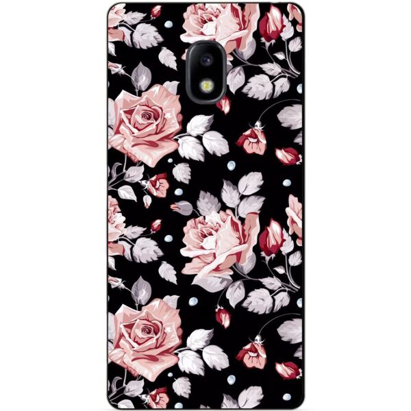 

Силиконовый бампер чехол Candy для Samsung J730 Galaxy J7 2017 года с рисунком Розы на черном фоне