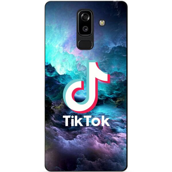 

Силиконовый бампер чехол Candy для Samsung J8 с рисунком Tik Tok