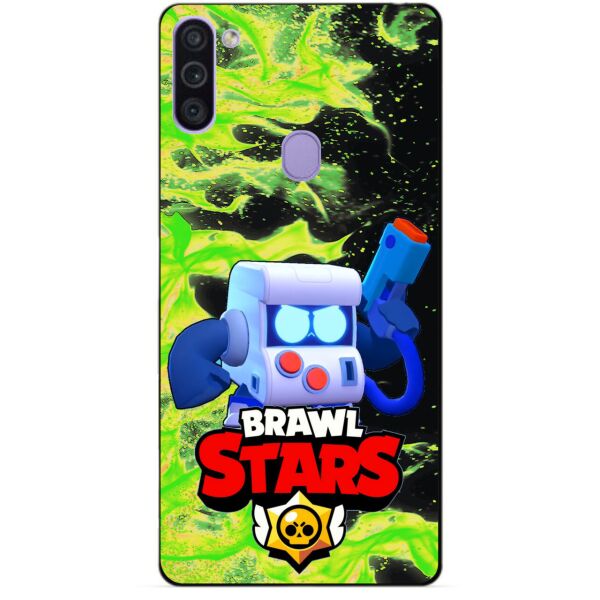 

Силиконовый бампер чехол Candy для Samsung M11 Galaxy M115f с Героем Brawl Stars 8-Бит