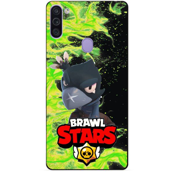 

Силиконовый бампер чехол Candy для Samsung M11 Galaxy M115f с Героем Brawl Stars Ворон