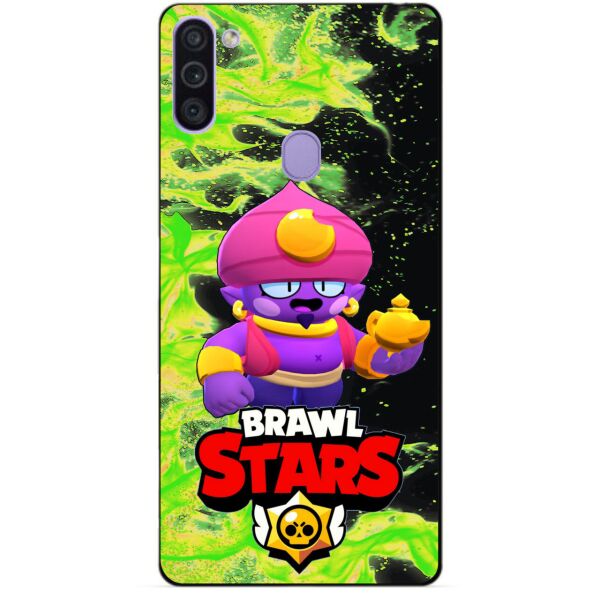 

Силиконовый бампер чехол Candy для Samsung M11 Galaxy M115f с Героем Brawl Stars Джин