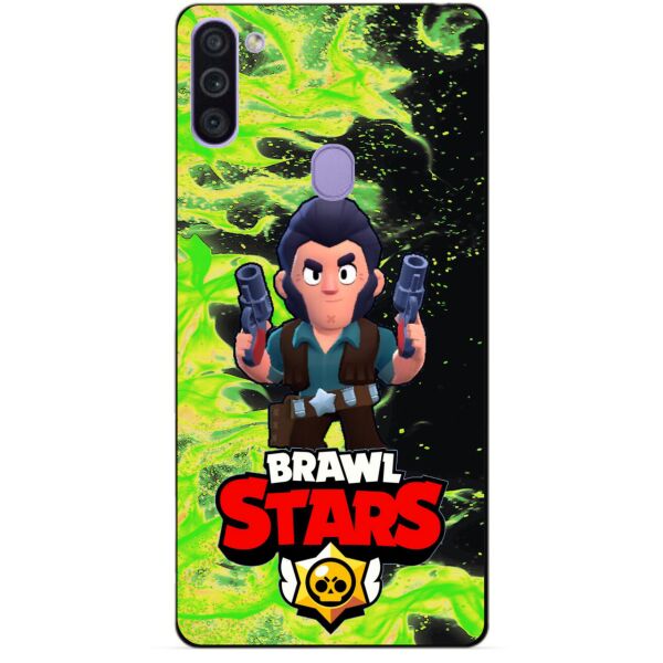 

Силиконовый бампер чехол Candy для Samsung M11 Galaxy M115f с Героем Brawl Stars Кольт