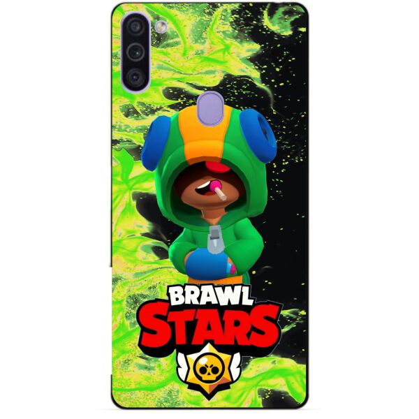 

Силиконовый бампер чехол Candy для Samsung M11 Galaxy M115f с Героем Brawl Stars Леон