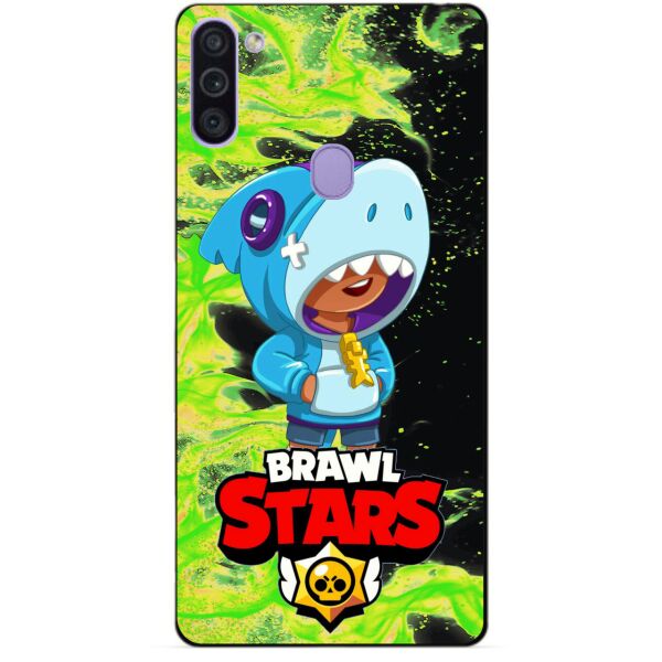 

Силиконовый бампер чехол Candy для Samsung M11 Galaxy M115f с Героем Brawl Stars Леон акула